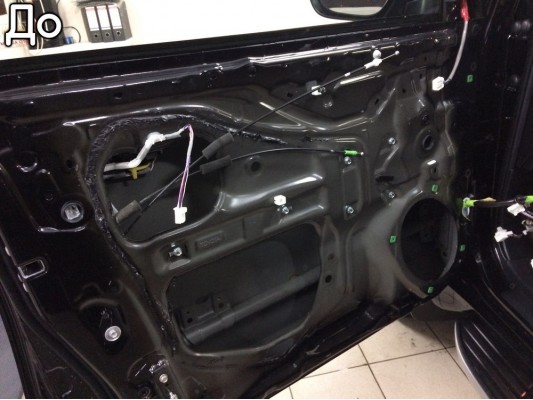 Шумоизоляция пола, арок и щитка моторного отсека